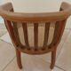 2 Colonial armchairs in natural solid wood with cane seats