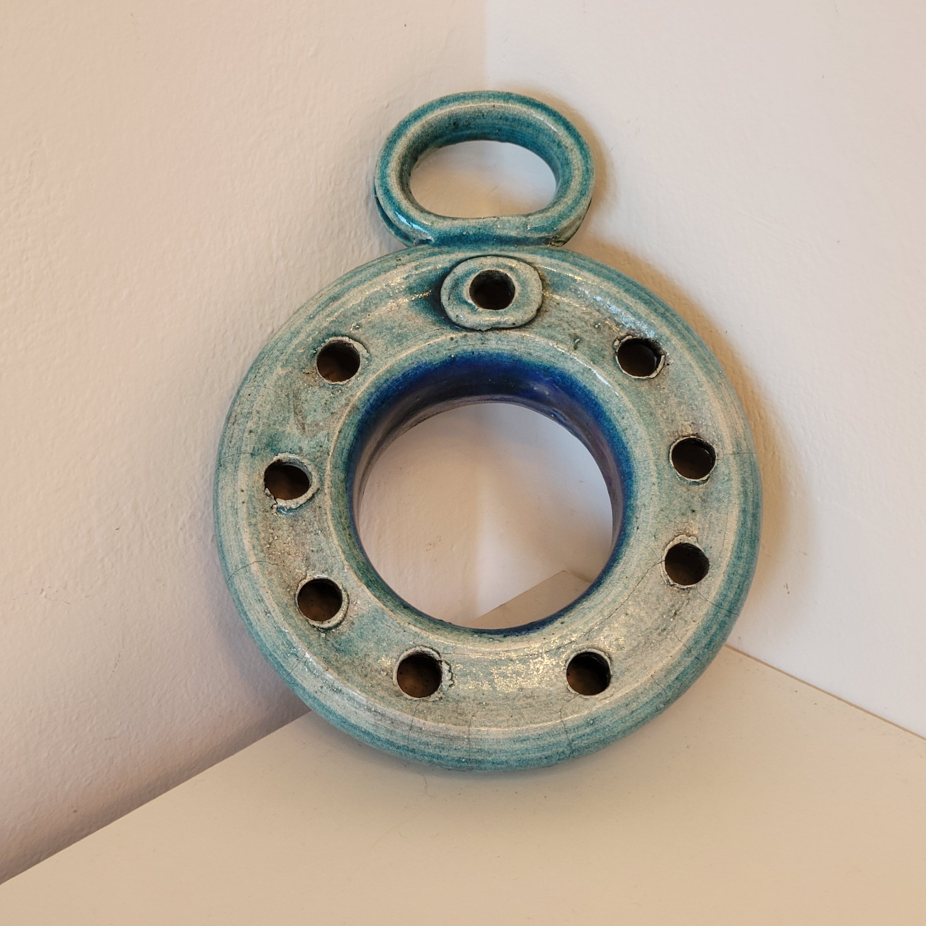 Pique flowers or pikes blue ceramic candles