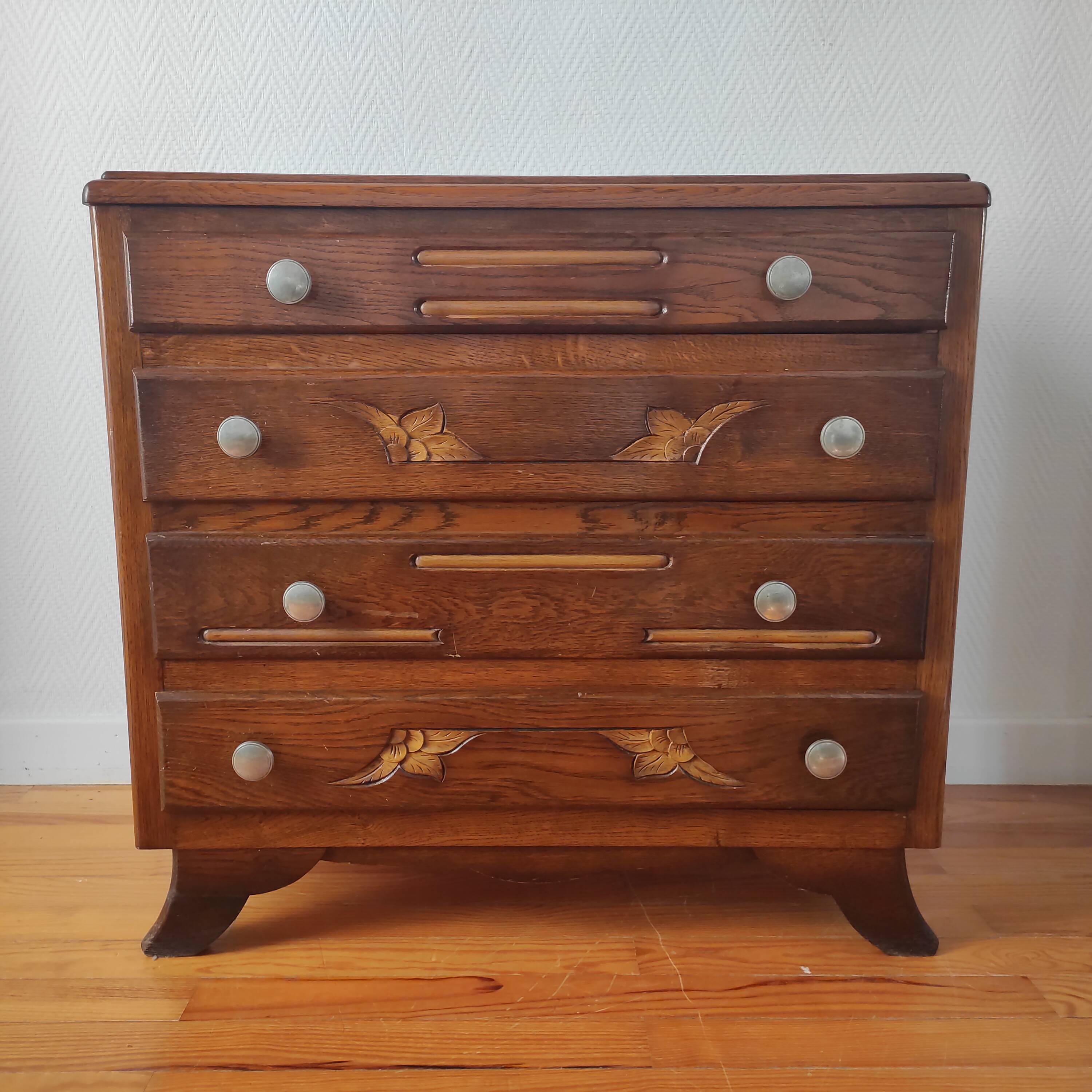 Commode Art déco 1940 en chêne