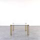 Hollywood Regency Brass and Glass Coffee Tables by Peter Ghyczy, Set of 2