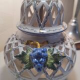 Openwork lamp base from the Malicorne Art pottery