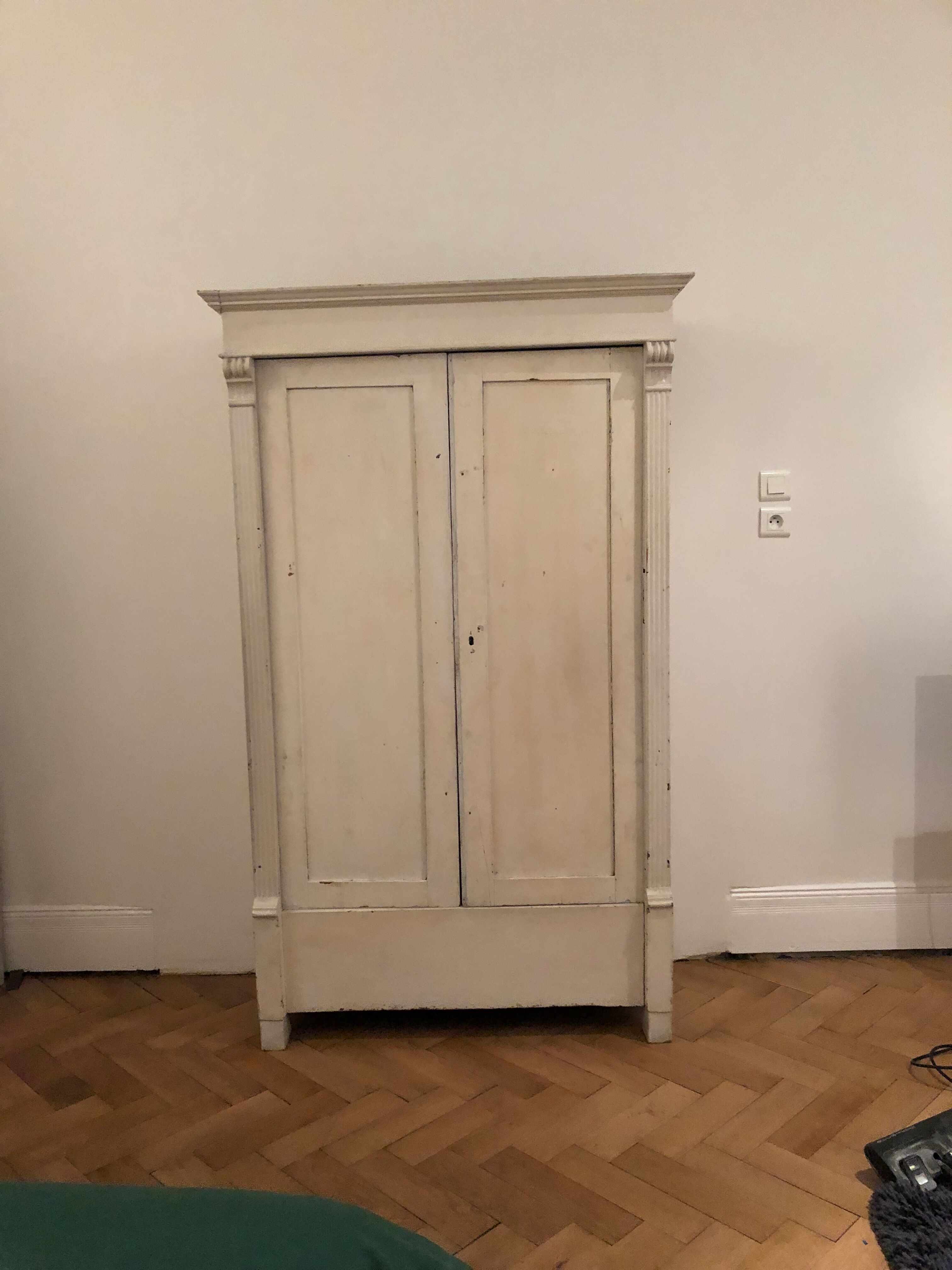 Old cabinet two doors white