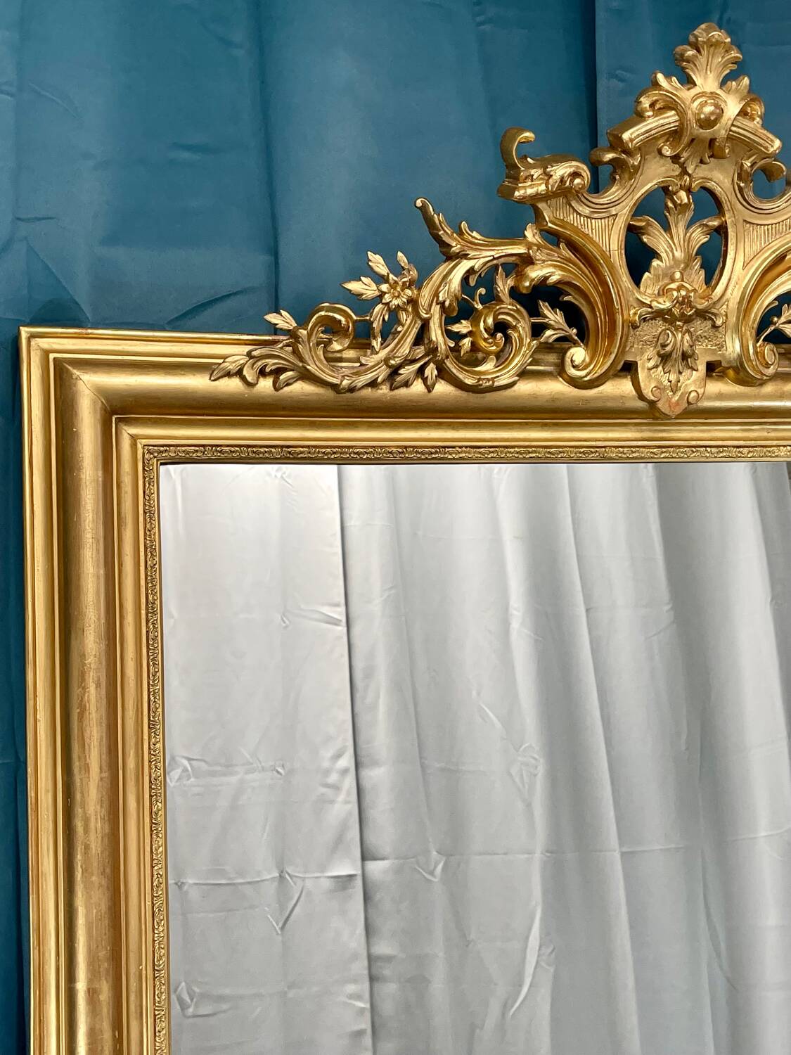 Large old 19th century mirror high 196x 112 cm superb condition