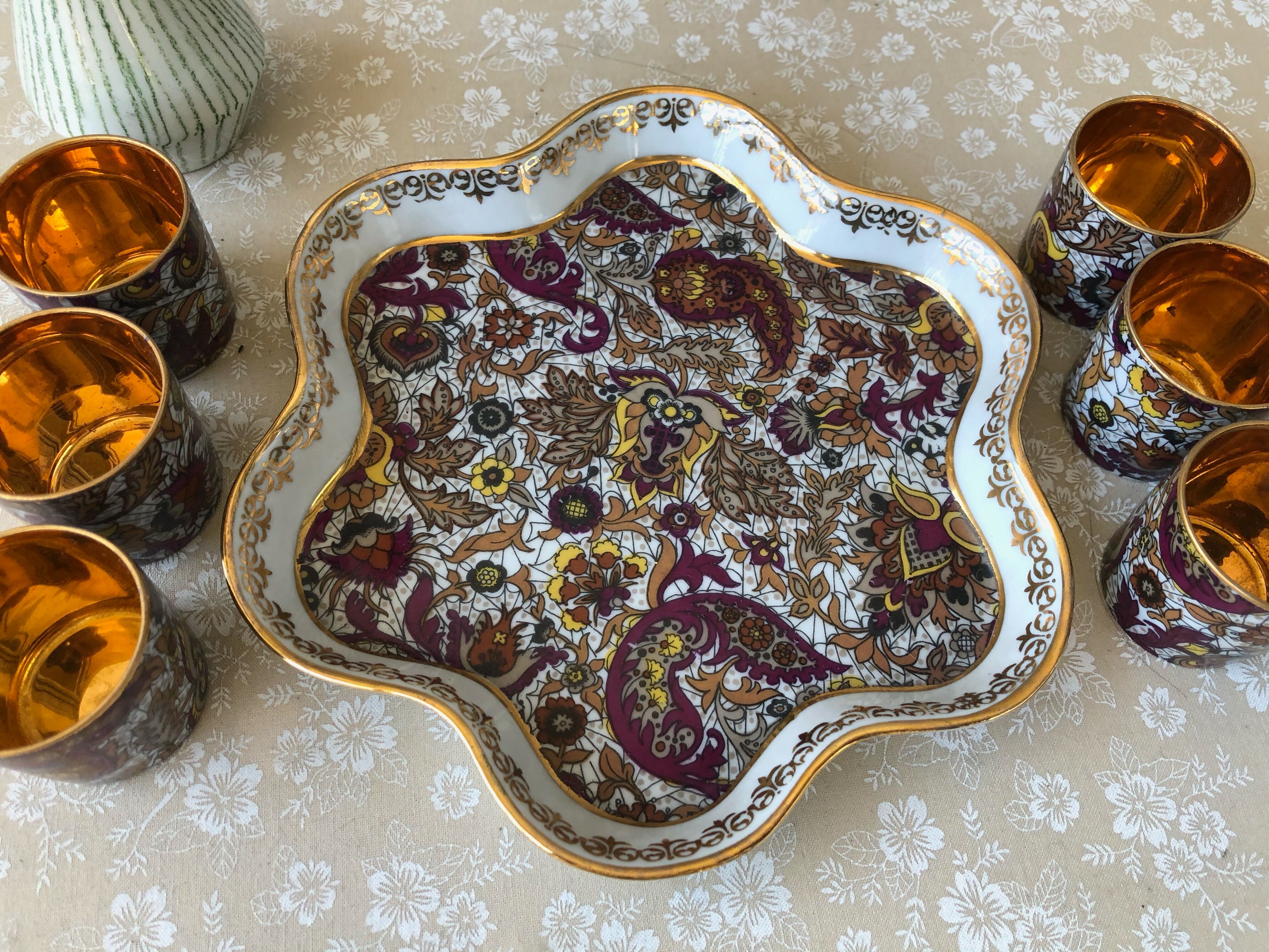 Limoges Royal de Luxe porcelain liquor service