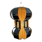 Lampe en lamelles de métal chromée, années 70, psychédélique