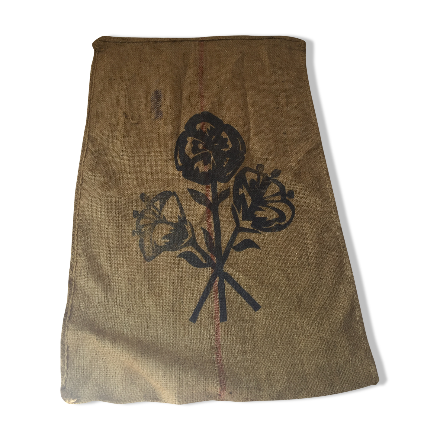 Bag burlap canvas flax flowers