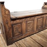 Church bench wooden chest 18th