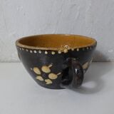 ancienne tasse déjeuner d'alsace en terre cuite vernissée