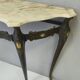 Vintage Bronze Console Table with a Portuguese Pink Marble Top