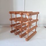 Vintage beech wine rack bottle holder