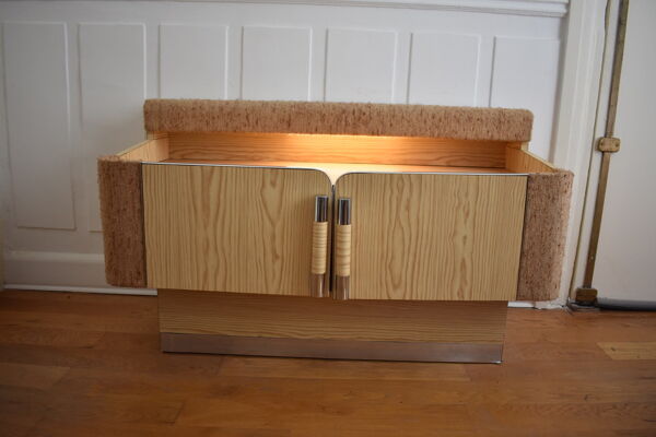 Meuble bar console vinyle vintage en formica