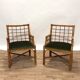 Set of 4 varnished wicker chairs by Roche Bobois from the 1970s.