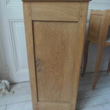 Antique bedside table in solid oak, 1 drawer, 1 door.