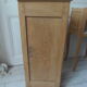 Antique bedside table in solid oak, 1 drawer, 1 door.