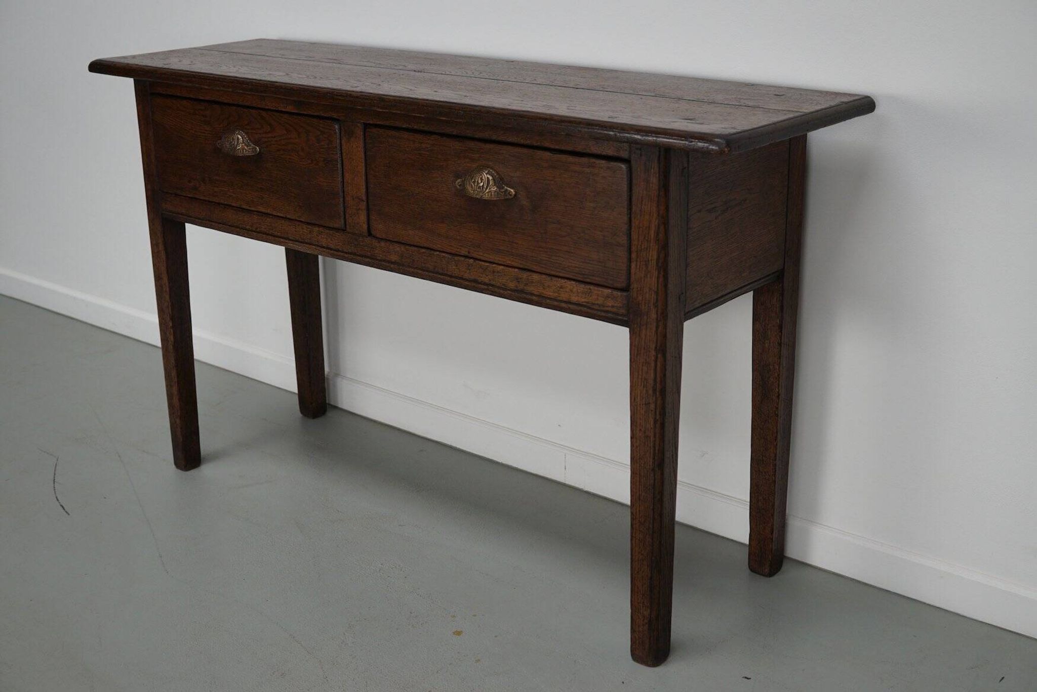 Vintage French rustic farmhouse oak side table, 1950s
