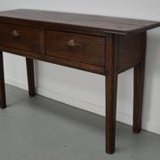 Vintage French rustic farmhouse oak side table, 1950s