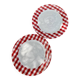 Set of two red checkered porcelain dessert plates by Barbier.