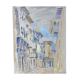 Gouache depicting a southern urban landscape with an arcaded street
