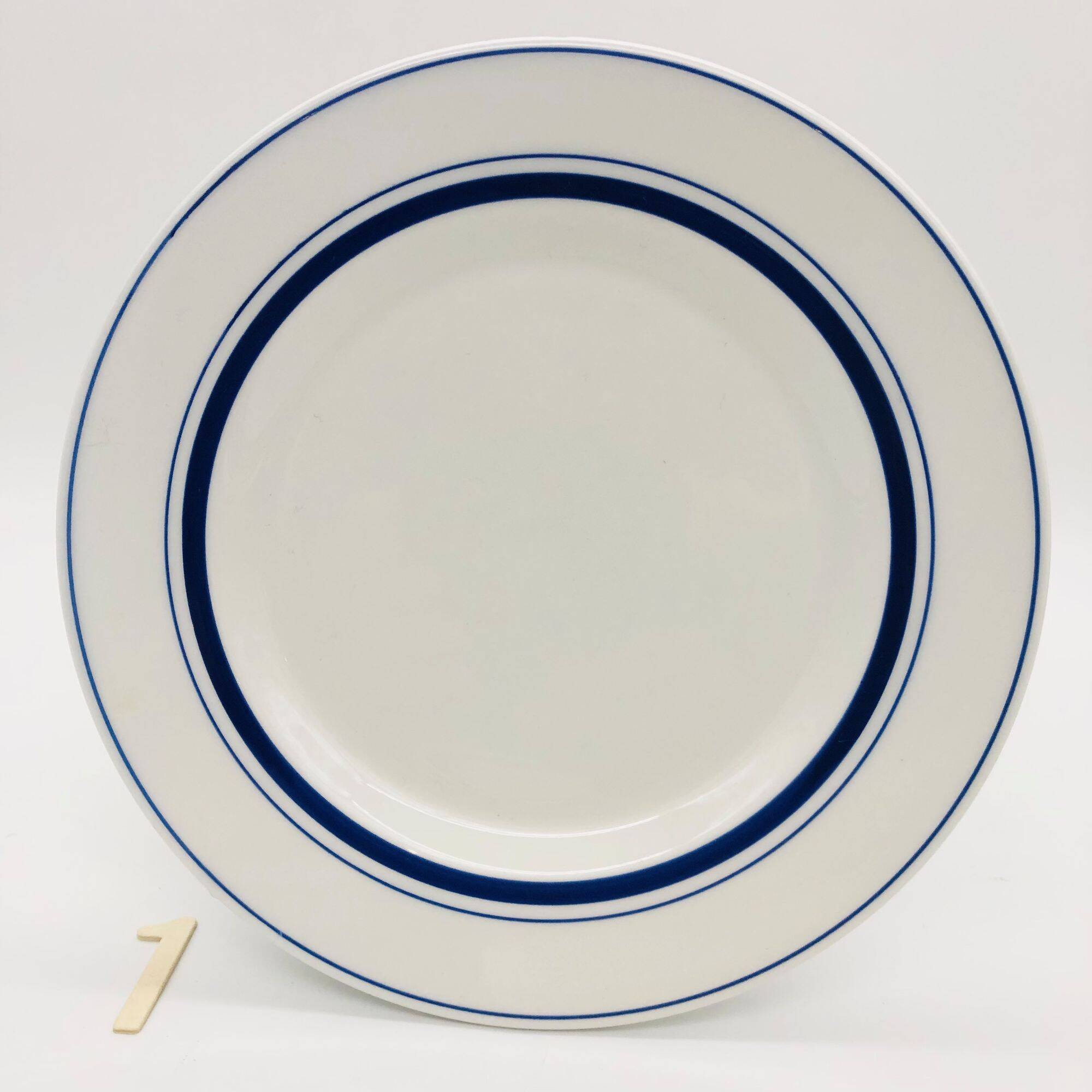 6 Assiettes dessert Quadrifoglio - Italy - Liseré bleu.