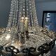 Hot air balloon chandelier in silver bronze and crystal tassels
