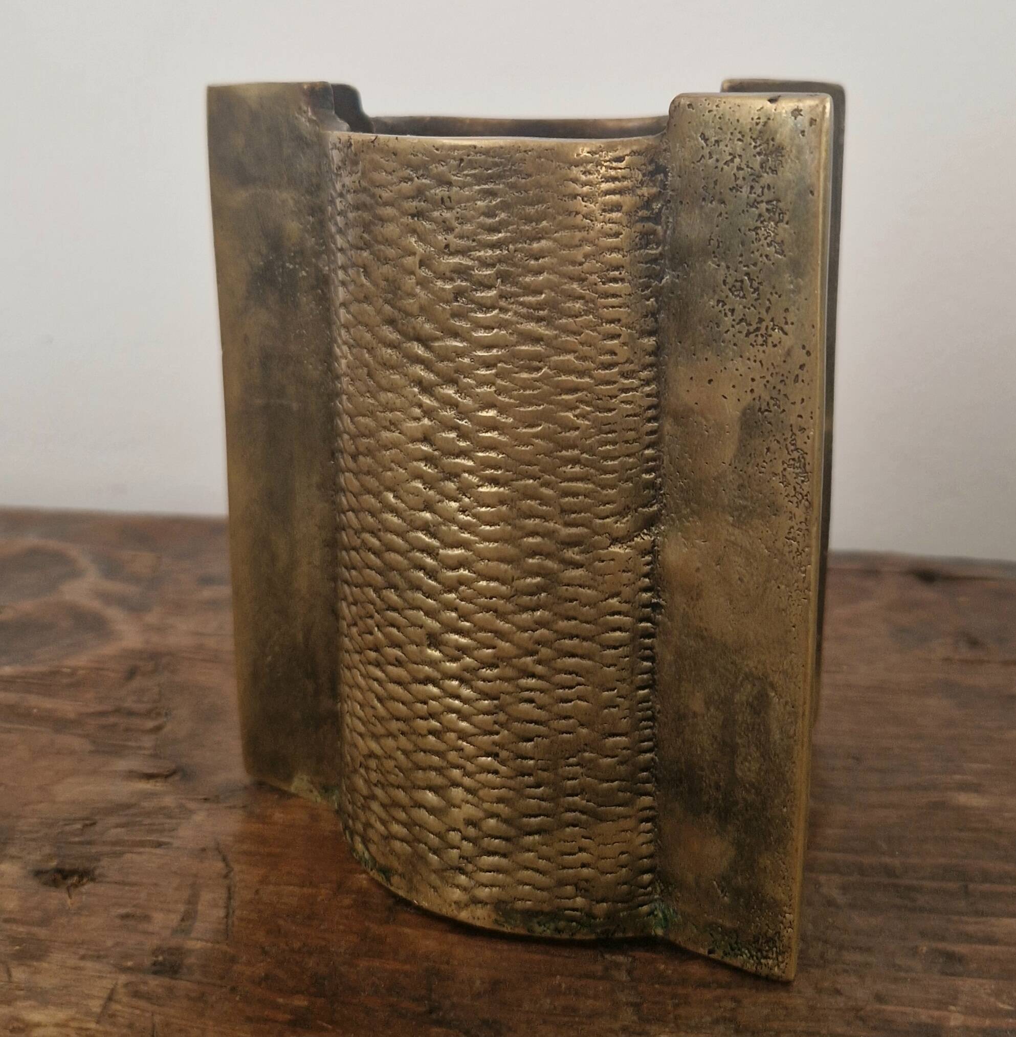 Bougeoir brutaliste'60-'70  en bronze ciselé