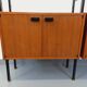 Vintage Italian double modular shelf bookcase in teak and metal