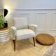 Vintage armchair – Ecru fabric – 1970s