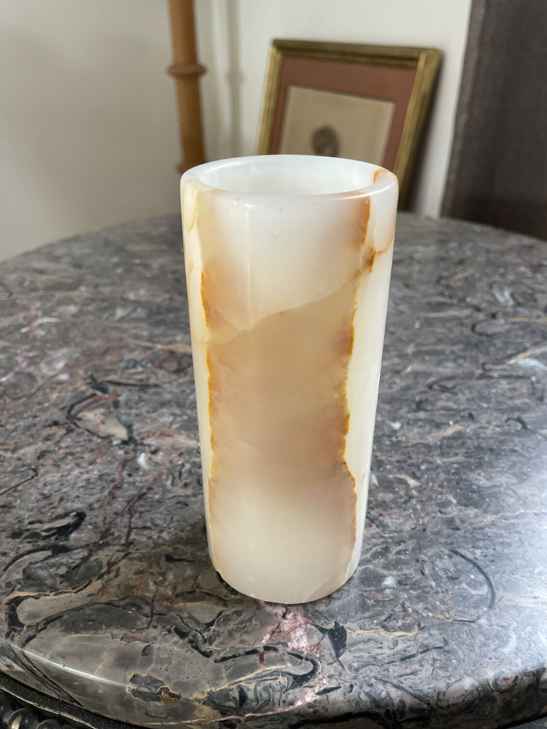 Vase vintage en onyx 1970