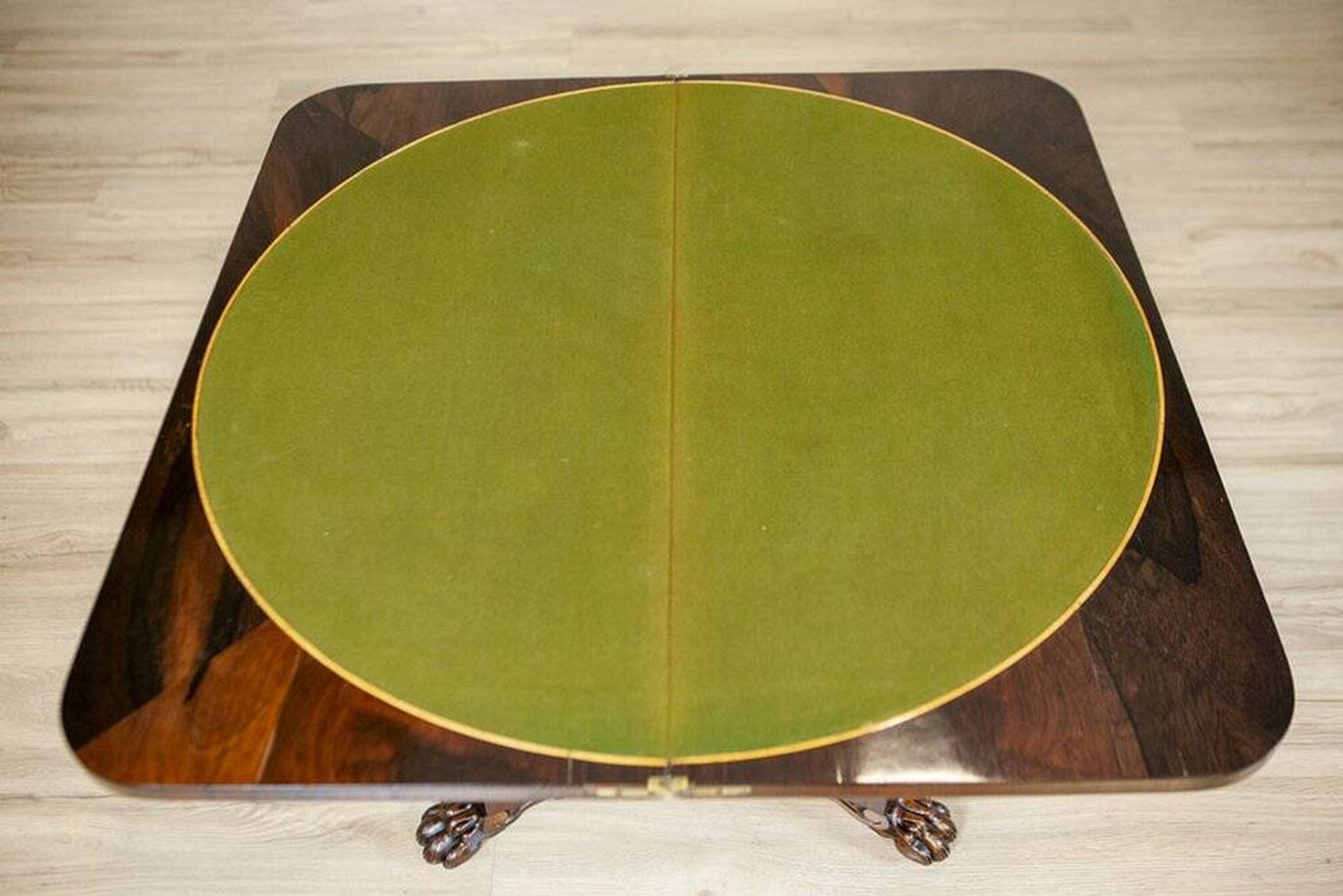 Table de cartes en palissandre pliable, années 1920