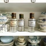 Ether sulfuriq apothecary bottle: transparent glass and metal