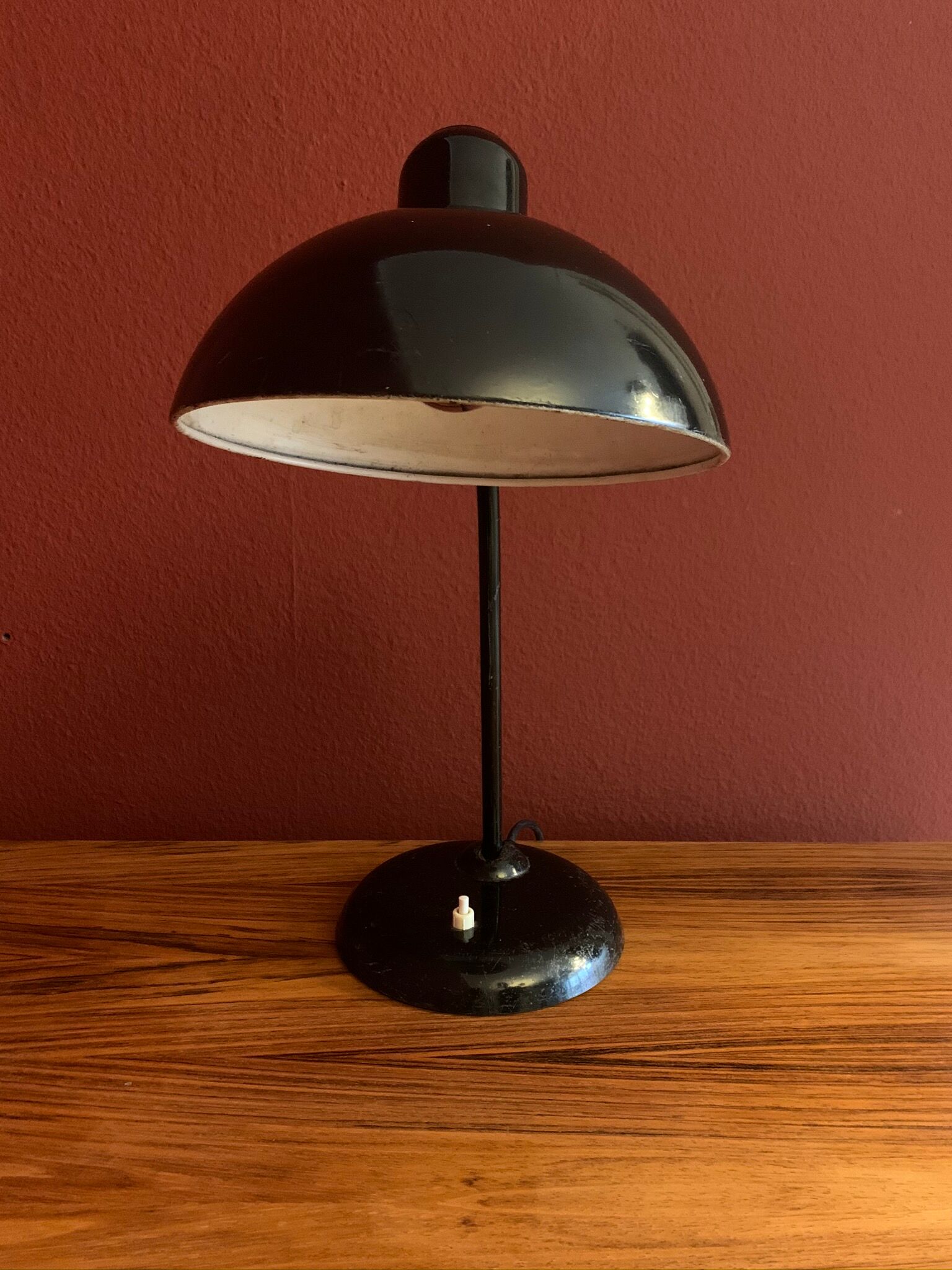 German MidCentury Black Desk Lamp by Kaiser Idell, 1940s