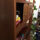 Teak veneer cabinet/bookcase
