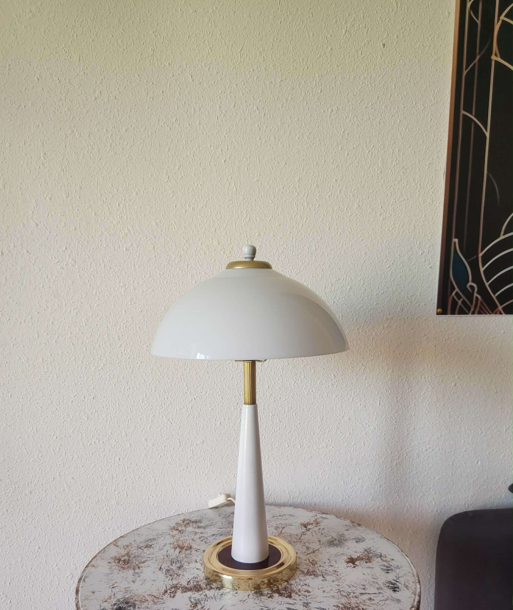 1980s vintage mushroom lamp in brass
