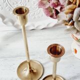 Duo of brass candlesticks