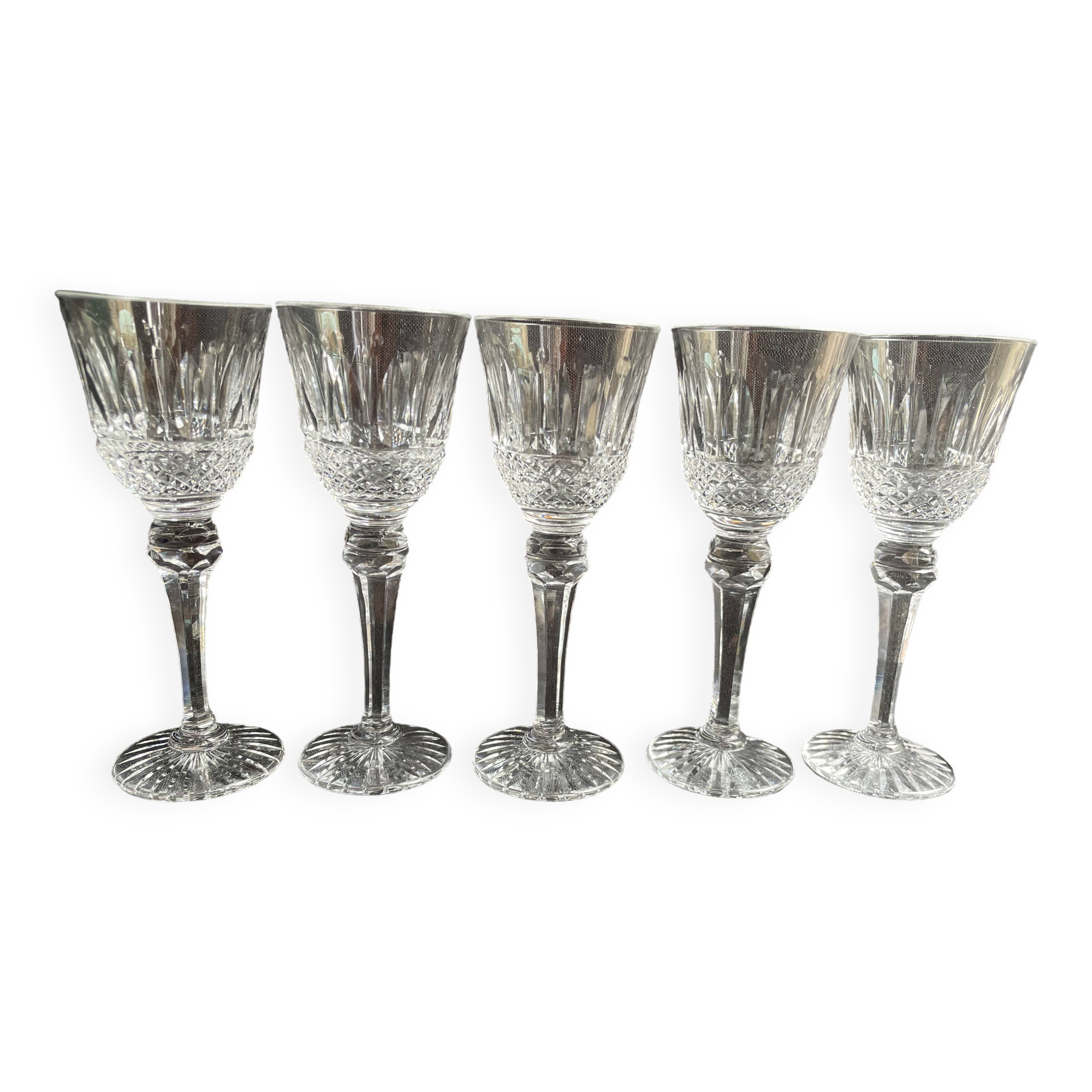 5 Water glasses – Mouth-blown and hand-cut crystal