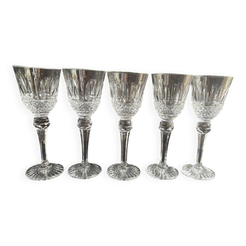 5 Verres à eau – Cristal soufflé bouche et taillé main