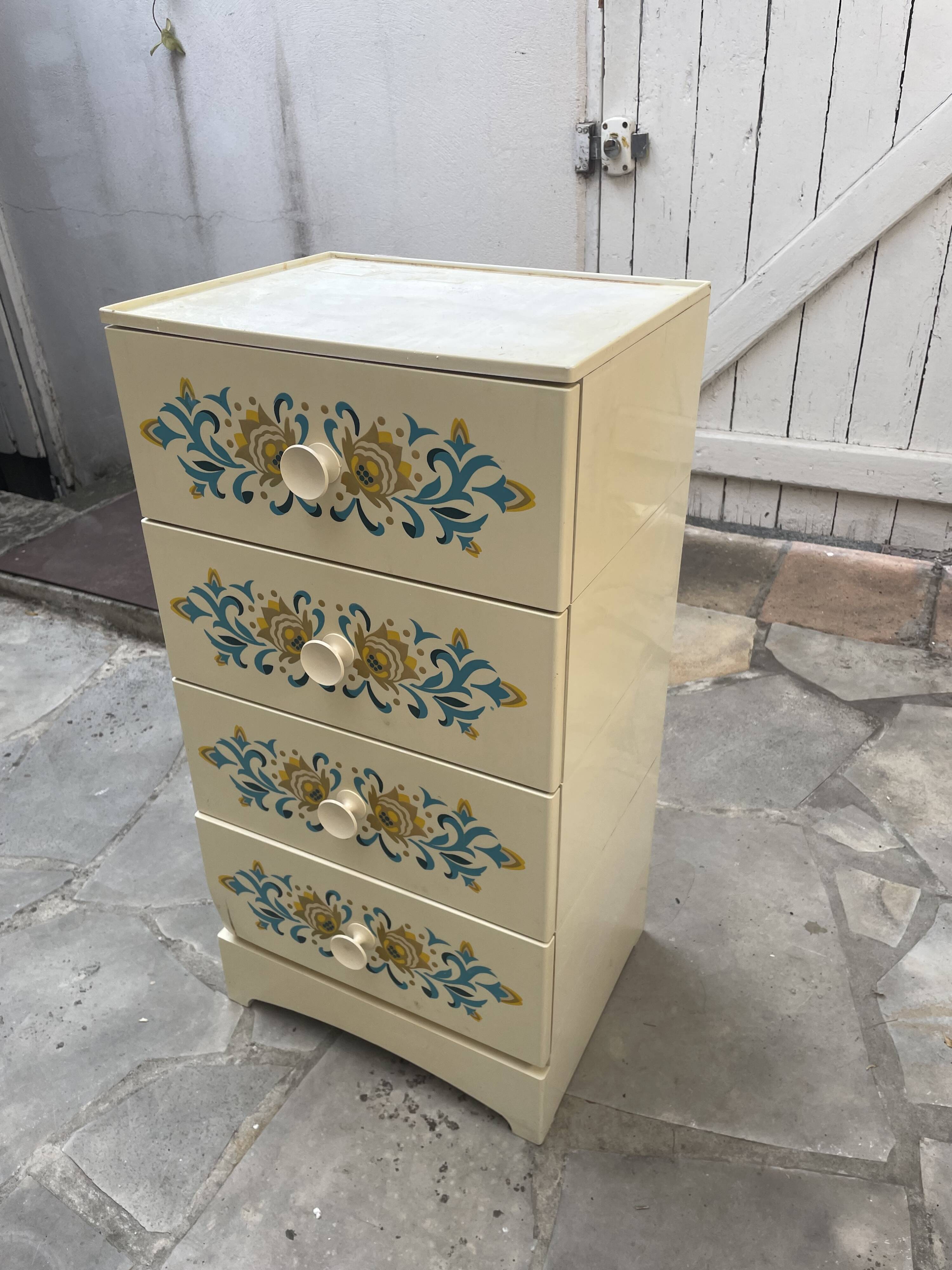 Rare thermoformed plastic drawer unit MANUFRANCE / PRISUNIC