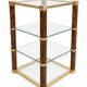 Hollywood Regency Set – Sideboard & coffee table in glass, brass & burl wood