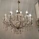 Large Crystal Beaded Pink Murano Glass Chandelier