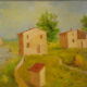 Painting by Gian BERRA with autograph letter signed on the back, contemporary painter - Italy