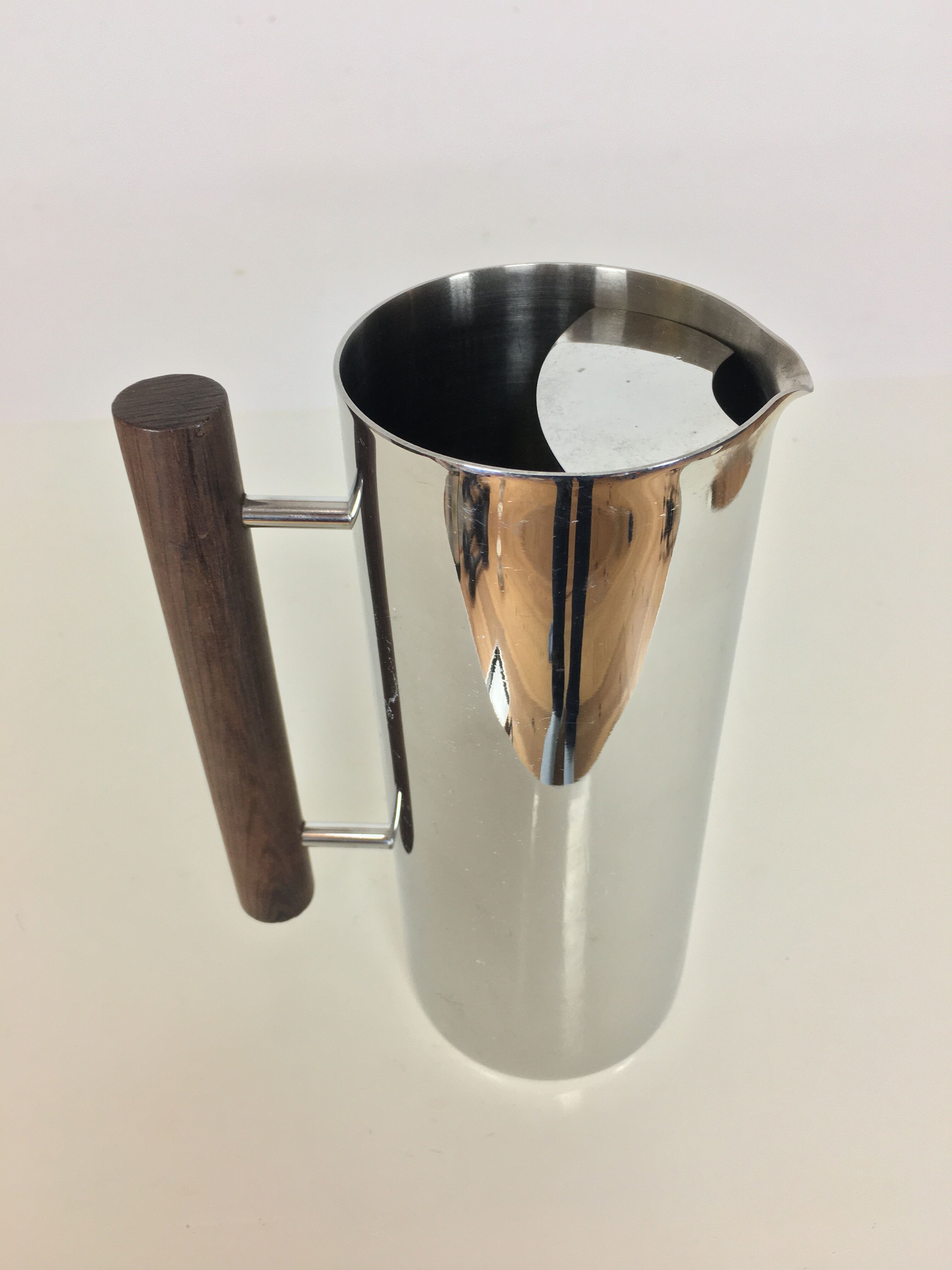 Scandinavian pitcher by Guy Degrenne, stainless steel and wood