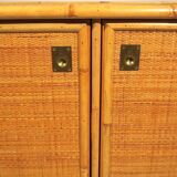 Wicker and bamboo buffet 1970