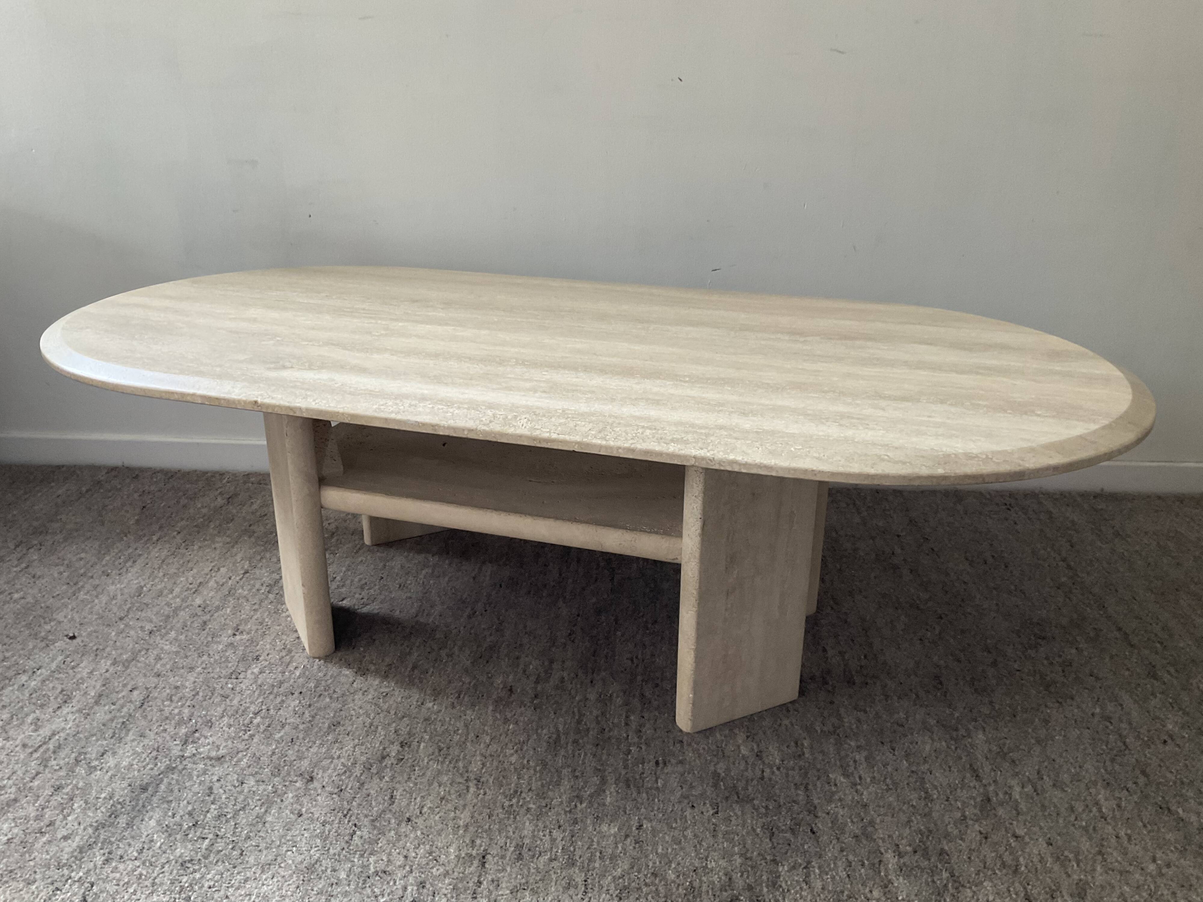 Vintage coffee table in travertine 70s