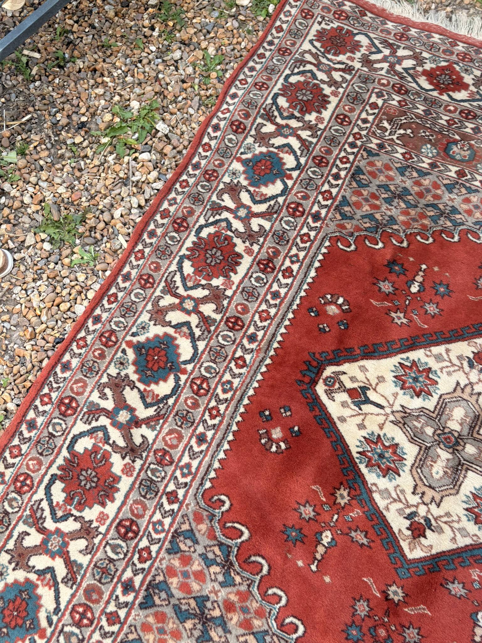 Anatolian Carpet Hand-Knotted Wool Turkey 200x170 Antique Vintage Oriental Red