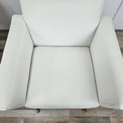 Italian armchairs from the 1950s in cream fabric with iron legs.