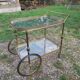 Gold-plated brass serving trolley