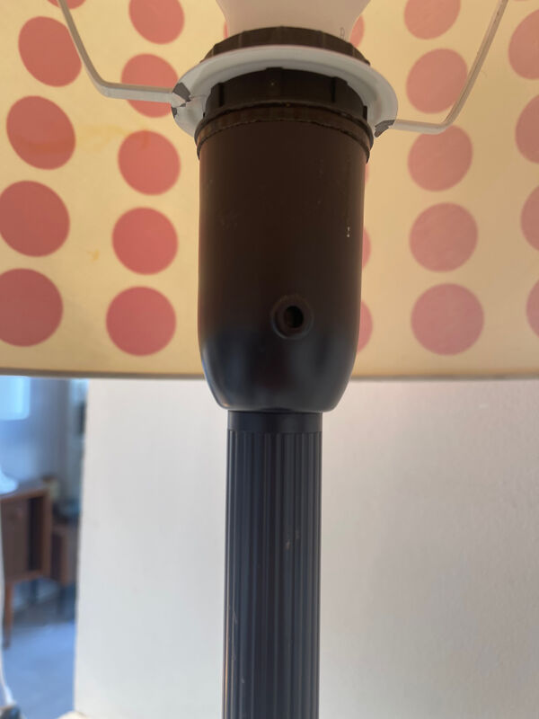 Lampe pop à abat-jour pivotant à pois rouges, 1970