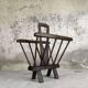Vintage magazine rack in solid wood.