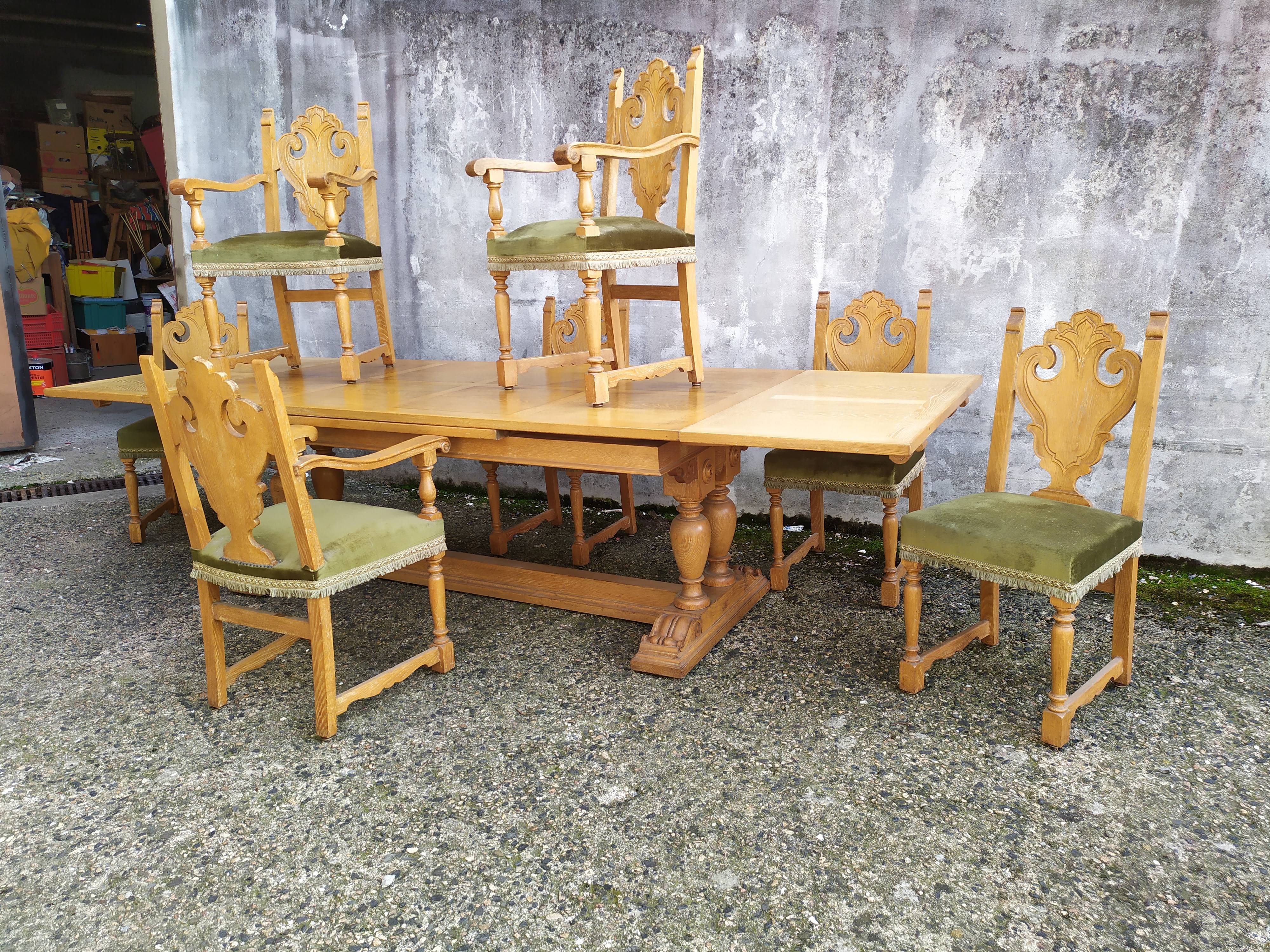 8 ceruse oak style chairs