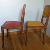 2 Art Deco upholstered and wood chairs